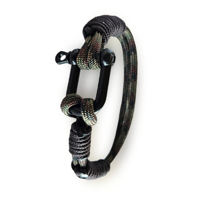 WARAGOD Faila paracord narukvica s metalnom kopčom, camo green