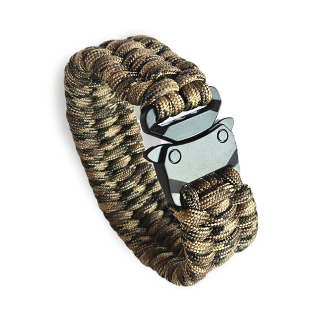 WARAGOD Paracord narukvica s metalnim klipom Avär, camo coyote