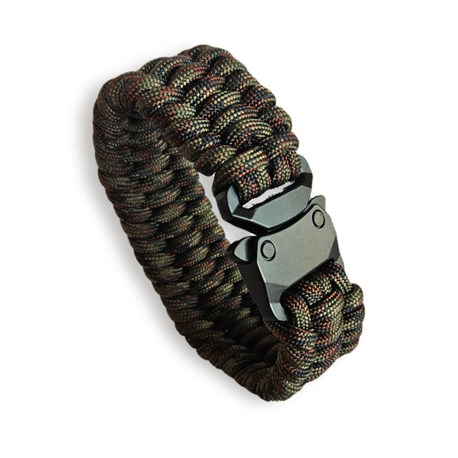 WARAGOD Paracord narukvica s metalnim klipom Avär, camo green