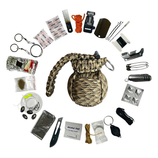 WARAGOD Menel paracord set za preživljavanje, camo coyote