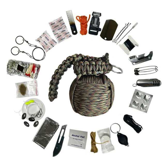 WARAGOD Menel paracord set za preživljavanje, camo green