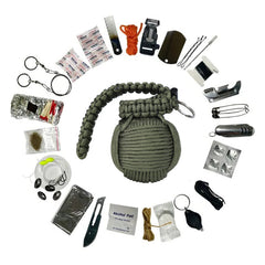 WARAGOD Menel paracord set za preživljavanje, maslinasto zeleni