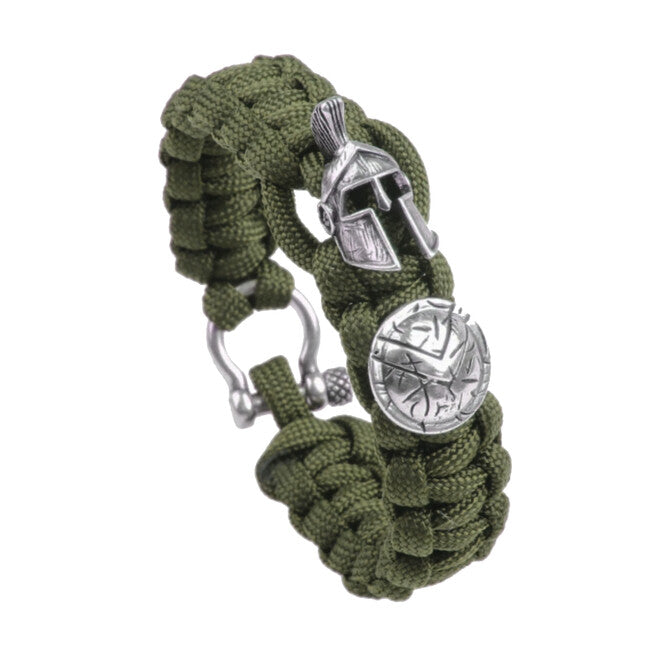 WARAGOD Spartan paracord narukvica s metalnom sponom Hanta, zelena