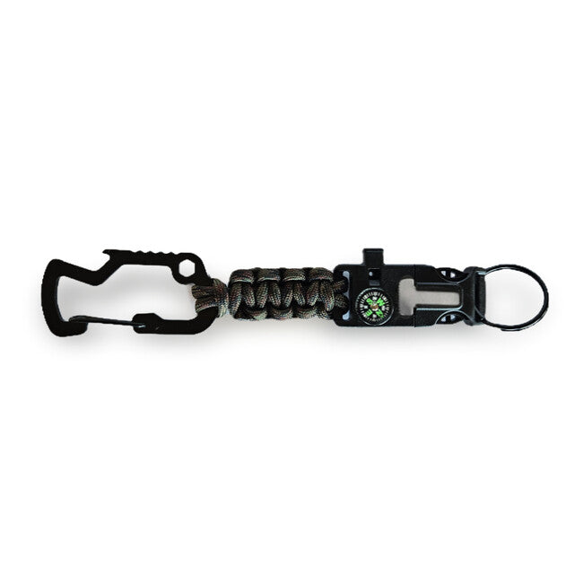 WARAGOD Laito paracord survival multifunkcionalni privjesak za ključeve 8 u 1 multifunkcionalni, camo green