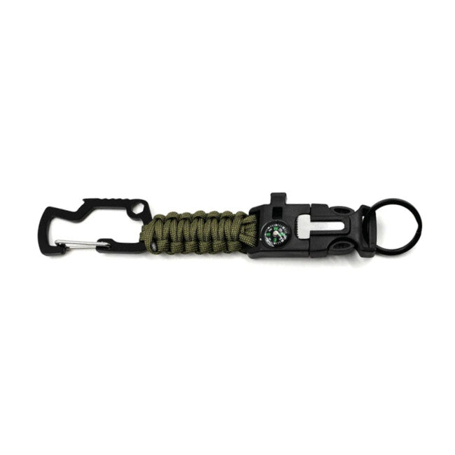 WARAGOD Laito paracord survival multifunkcionalni privjesak za ključeve 8 u 1 multifunkcionalni, zeleni