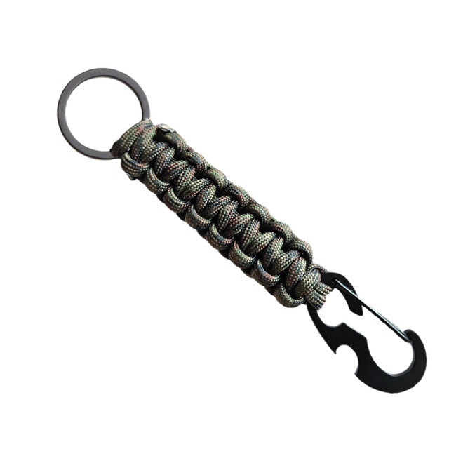 WARAGOD Sanya paracord multifunkcionalni privjesak za ključeve 4 u 1 survival multifunkcionalni, camo green