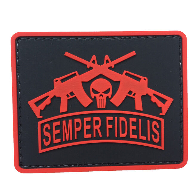 WARAGOD Semper Fidelis PVC našivak, crveni
