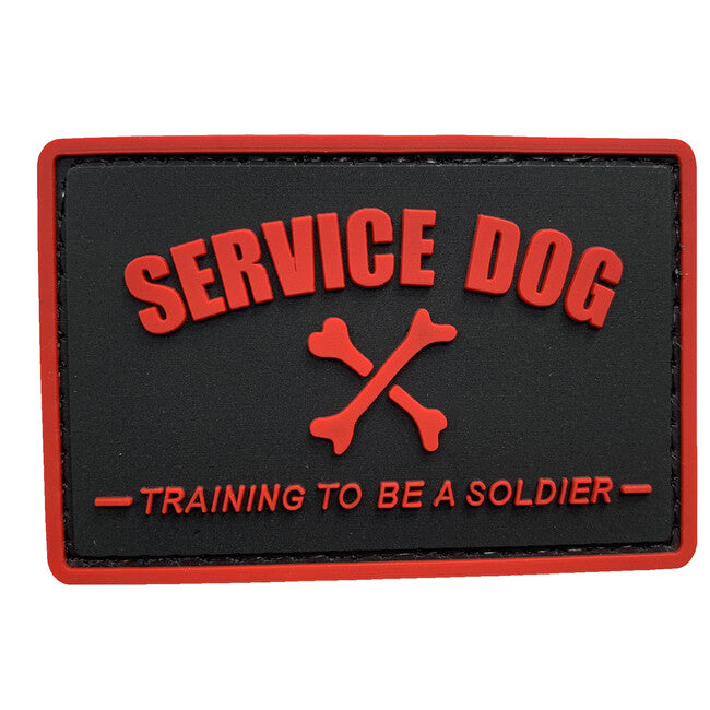 WARAGOD Service dog PVC našivak, crno-crveni