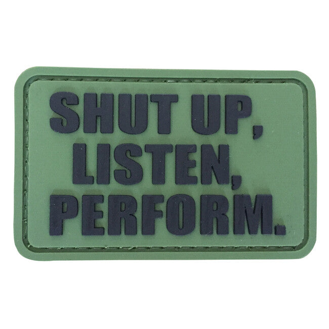 WARAGOD Shut up PVC našivak, zeleni