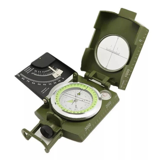 WARAGOD Journey sklopivi turistički kompas s futrolom, army green