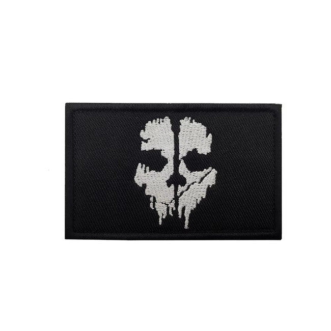 WARAGOD Call of Duty ghost mask vezeni našivak, crno-bijeli