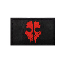 WARAGOD Call of Duty ghost mask vezeni našivak, crno-crveni