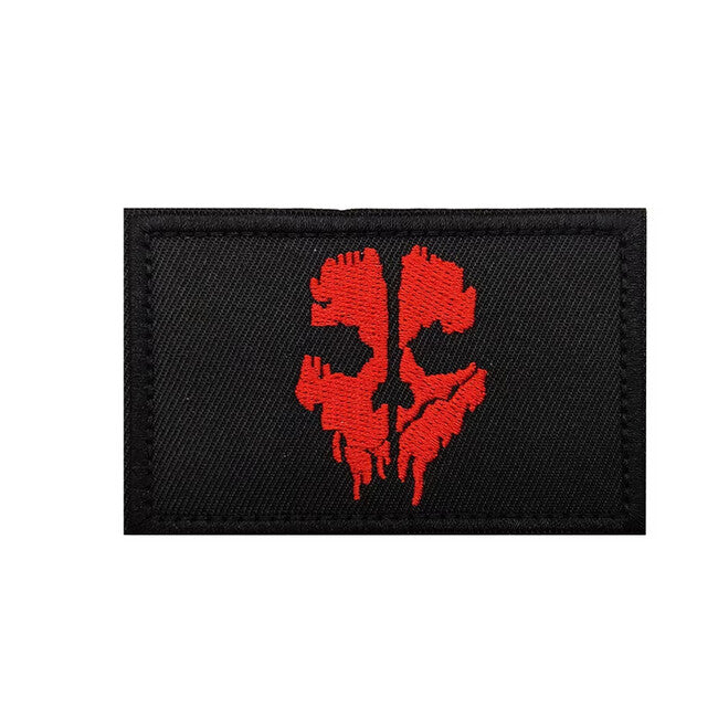 WARAGOD Call of Duty ghost mask vezeni našivak, crno-crveni