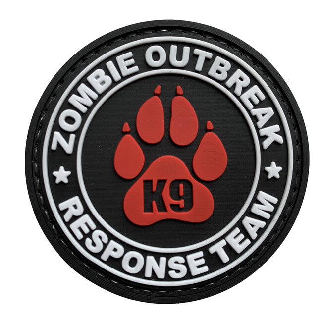 WARAGOD Zombie Outbreak PVC našivak, crno-crveni