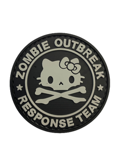 WARAGOD Zombie Outbreak Kitty PVC našivak, crno-sivi