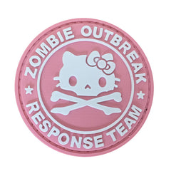 WARAGOD Zombie Outbreak Kitty PVC našivak, ružičasti