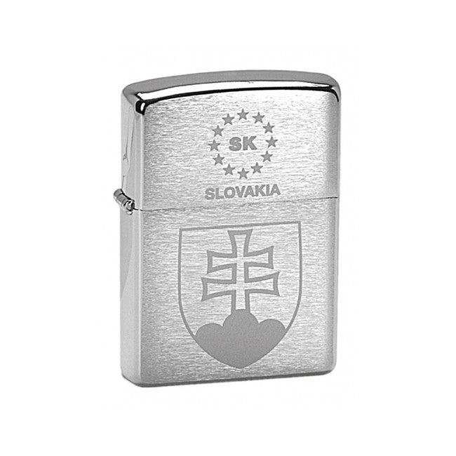Zippo upaljač benzinski s motivom Slovačke Republike, kromiran