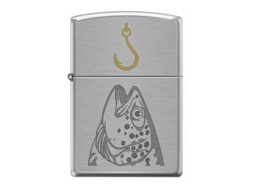 Zippo Fish Hook benzinski upaljač, brušeni krom