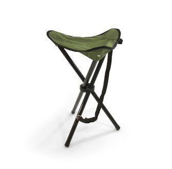 BasicNature Putna stolica s tri noge zelena čelik
