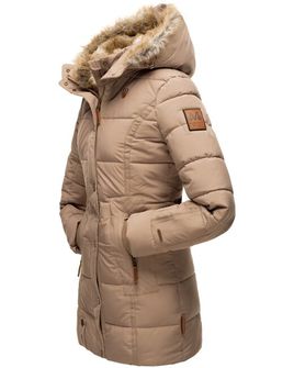 Marikoo OMILJENA JAKNA Ženska zimska jakna s kapuljačom, taupe