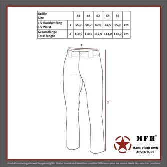 MFH BW terenske hlače, veće veličine, BW camo