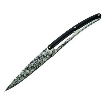 Deejo sada 6 noževa sjajna oštrica zubato oštrilo ručka crni ABS dizajn Geometrija