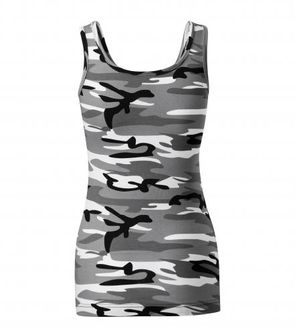 Ženska majica bez rukava Malfini Camouflage, siva 180g/m2