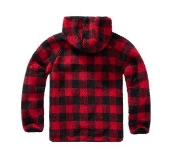 Brandit flis jakna s kapuljačom Teddyfleece Worker, crvena/crna