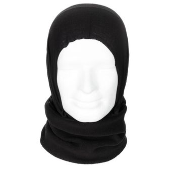 MFH Naramenica s pokrivalom za glavu, flis, crna