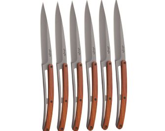 Deejo sada 6 nožov Stolový šedý titán coralwood