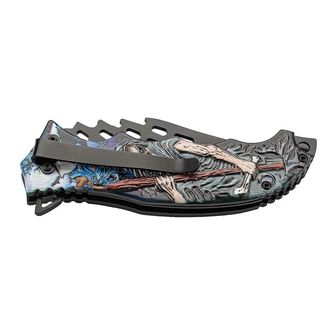 Herbertz jednoručni džepni nož 9cm, aluminij, 3D reaper