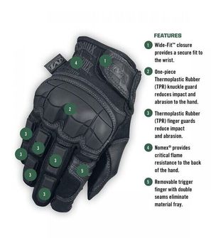 Mechanix Breacher Nomex® taktičke rukavice, crne