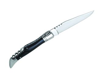 Laguiole DUB041 džepni nož, oštrica 11cm, čelik 440, crna rogova drška