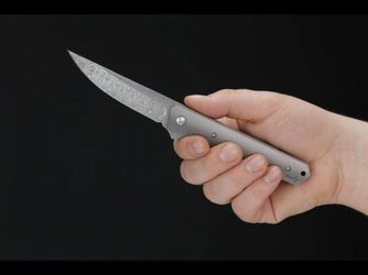 Böker Plus Kwaiken Flipper Damast preklopni džepni nož 9 cm, damask, titanij