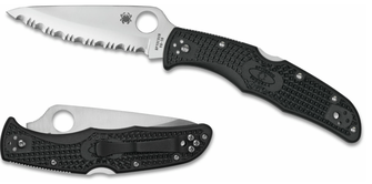 Spyderco Endura 4 Lightweight Serrated džepni nož 9,5 cm, crni, FRN