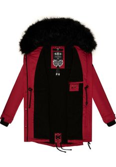 Navahoo LULUNA PRINCESS Ženska zimska jakna s kapuljačom, krvavo crvena