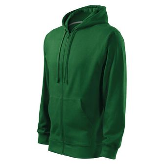 Malfini Trendy muška majica s patent zatvaračem, zelena, 300g/m2