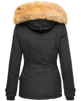 Navahoo Laura ženska zimska jakna s kapuljačom, crna