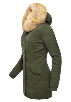 Marikoo Karmaa ženska zimska jakna s kapuljačom, maslinasta