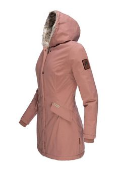 Navahoo Cristal ženska zimska jakna s kapuljačom i krznom, terakota