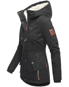 Marikoo BIKOO Ženska zimska jakna s kapuljačom, crna