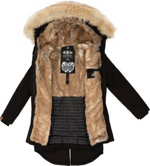 Navahoo Bombii ženska zimska jakna s krznom, crna