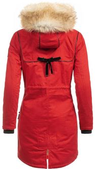 Navahoo Bombii ženska zimska jakna s krznom, crvena