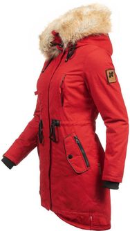 Navahoo Bombii ženska zimska jakna s krznom, crvena