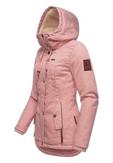 Marikoo BIKOO Ženska zimska jakna s kapuljačom, puder ružičasta