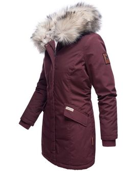 Navahoo Cristal ženska zimska jakna s kapuljačom i krznom, bordo