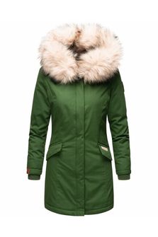 Navahoo Cristal ženska zimska jakna s kapuljačom i krznom, zelena