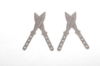 Bacací nožići mini bijeli, 14cm, 4 komada, srebrni