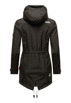 Marikoo ZIMTZICKE ženska zimska softshell jakna s kapuljačom, crna točkasta