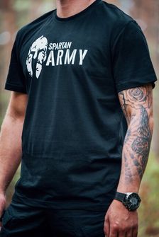 DRAGOWA kratka majica spartan army, crna 160g/m2